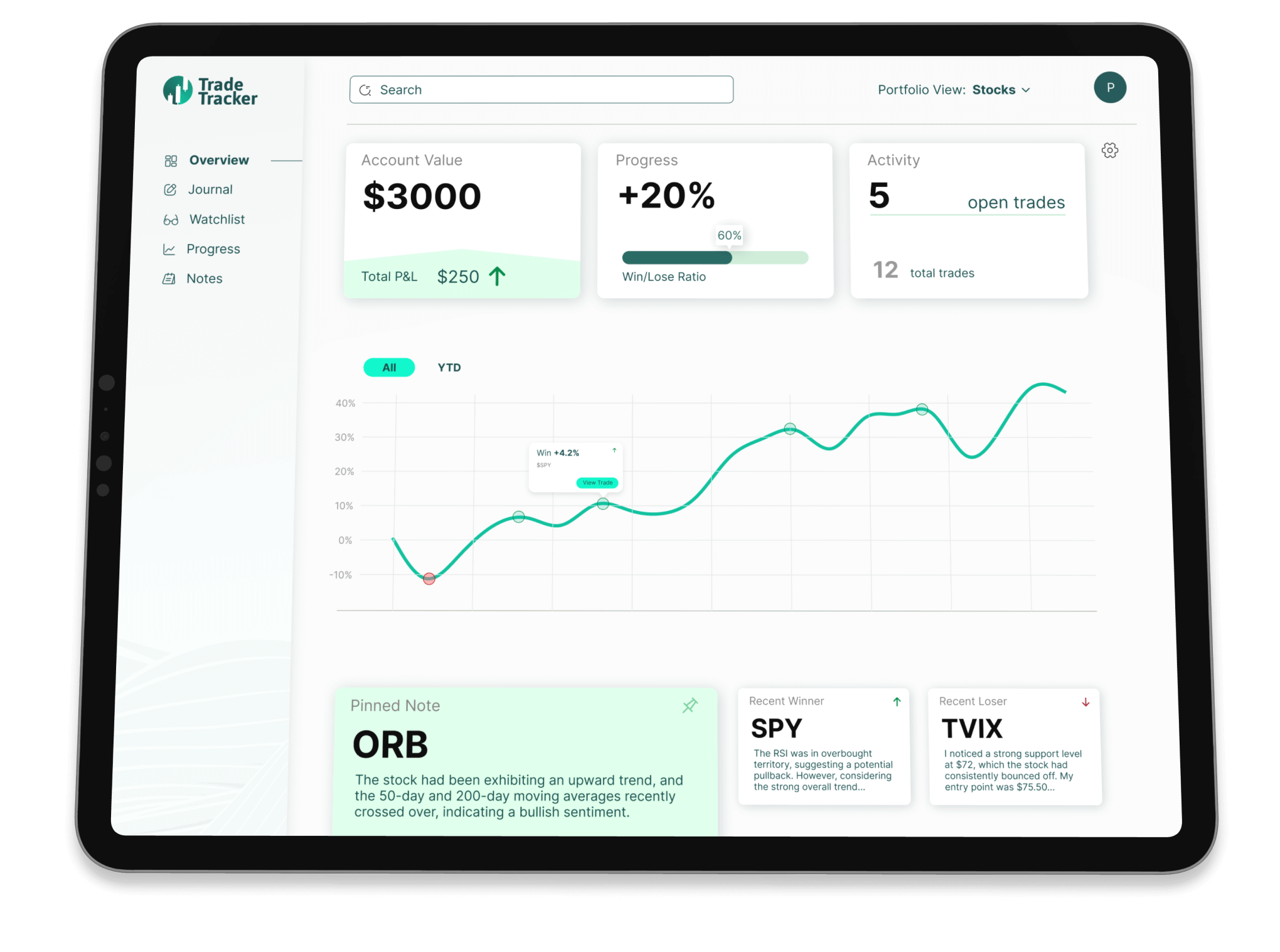Trade Tracker App Preview